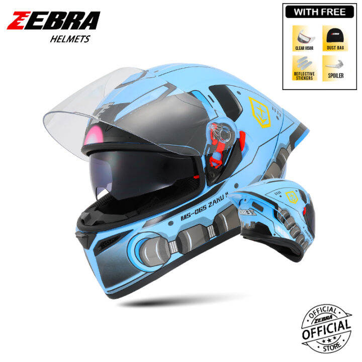 Zebra helmet dual visor hot sale price