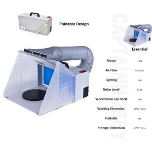 Portable Airbrushing Spray Booth with LED Lights Water Curtain for Painting Gundam Gunpla and Tamiya Hobby Scale Model Wargame miniatures