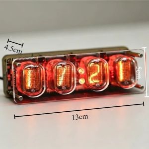 FFBH Electron Table Clocks Digital Retro Fluorescent Tube Clock IN12 Decoration Fluorescence Clock Cyberpunk Creativity Home Decor T4N8K