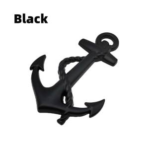 【Local Warehouse】New Black/Silver/Gold Top Quality Boat Anchor Solid Zinc Alloy Car Styling Emblem 3D Sticker Cool Exterior Hot Selling Car U.S.A Navy Ship Anchor Car Auto Emblem Sticker Decal Badge Universal Boat Anchor Shape Car Body Stickers