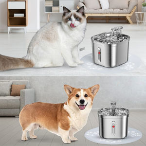 Cat Drinking Fountain Automatic Stainless Steel Pet Fountains Water Dispenser Ultra Quiet Pump Water Foutain for Multiple Pets