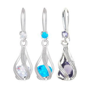 Rotating Water Drop Dangle Earrings Party Copper Texture for Enhancing Elegances for Office or Party Setting