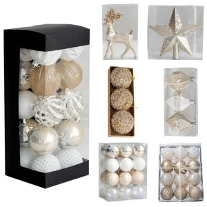 MOONGLADE Plastics Christmas Tree Balls Colorful Big Christmas Pendant Christmas Decorations Shatterproof Hanging Pendants Xmas