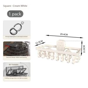 Bathroom Suction Cup Folding Clothes Rack Travel Portable Home Student Dormitory Drying Clothes Rack Folding Socks Rack