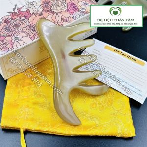 Dụng cụ Massage Lược Sừng Trâu Răng Thưa Massage Đầu