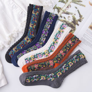 Thick Stockings Soft Experience Socks Exercise Flowers Cotton Wearable Adults Multi-purpose