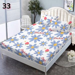 ผ้าปูที่นอน ลาย33  แบบรัดมุม （ไม่รวมปลอกหมอน）ขนาด 3.5 ฟุต 5 ฟุต 6 ฟุต รัดมุม เตียงสูง10 นิ้วไม่ลอกง่าย ไม่มีรอยต่อ