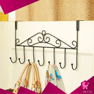 BabyShop-C789 Gantungan Baju Belakang Pintu Multifungsi Tanpa Paku 7 Hook Steel Clothes Hanger