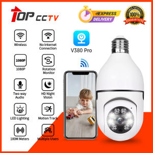 V380 Pro CCTV Wifi Dual Lens Camera 1080P PTZ Surveillance Camera Outdoor Security AI E27 Tracking Bulb