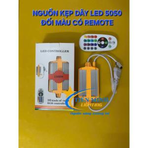 Nguồn Kẹp Dây Led 5050 RGB Đổi 7 Màu Có Remote Điều Chỉnh (Dùng Led 1 Hàng Bóng)