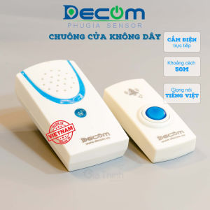 Chuông không dây cho người già hoặc gọi cửa Decom tiếng Việt 16 kiểu âm báo dùng bắt xa 20-50m dùng được ngoài trời