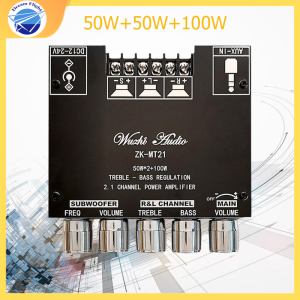 ZK-MT21 2.1 Channel Bluetooth 5.0 Subwoofer Amplifier Board 50WX2+100W Power Audio Stereo Amplifier Board Bass AMP AUX