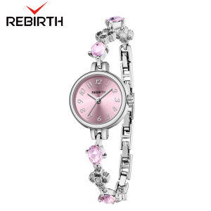 REBIRTH Jam Tangan Wanita Elegan Kasual Bulat Tali Gelang Kristal Beruntung Jam Tangan Cewek COD