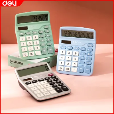 Deli Desktop Calculator For Business Dual Power Office Calculator 12-Bit Large Screen Office Stationery 837ES/EM221