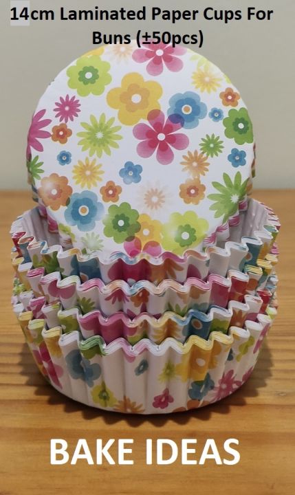 14cm Floral Laminated Paper Cups For Buns (±50pcs) | Lazada