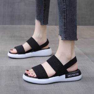 One yona Womens Sandals 2021 Summer Platform Sandals Women Shoes Female Slip on Peep Toe Knitted Ladies Sneakers Casual Wedges Footwear