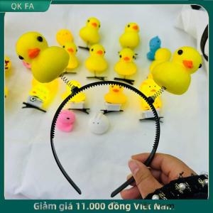 QK FA ✨ Phim Hoạt Hình Dễ Thương Nhỏ Màu Vàng Vịt Headband Headdress Trang Điểm Tóc Mỏng Hoop Rửa Mặt Hairband Cho Phụ Nữ Cô Gái Phụ Kiện Tóc