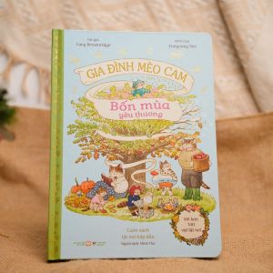 Sách Bốn mùa yêu thương - Gia đình mèo cam - trang cứng lật mở lift the flap Tân Việt Books