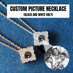 Engraved Projection Necklace Photo and Words Pendant Unique Jewelry Gift Couple