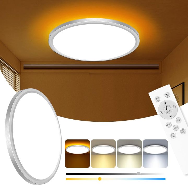 30CM/22CM LED Flush Mount Ceiling Light Fixture with Remote Control ...