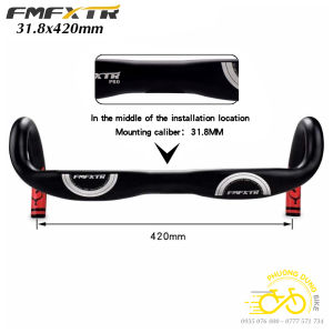 Ghi đông nhôm dẹp xe đạp road FMFXTR 420x31.8mm (Kiểu 01)