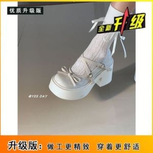 Free Shipping Thick-Soled Small Leather Shoes For Women 2026 New Spring/Autumn Collection JK Style Chunky Heels Perfect With Dresses