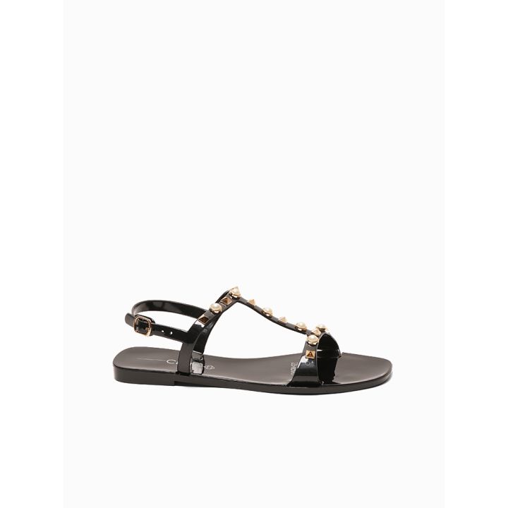 Beige and Black Gaia Sandals | Le Mogador