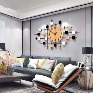 Nordic Simple Clock Living Room Solid Wood Wall Clock Home Art Decoration Mute Clock Creative Wall Electronic GiftFast shipping