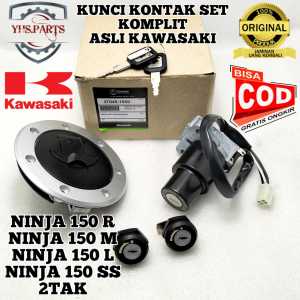 ASLI ORIGINAL KUNCI KONTAK SET JOK PLUS TUTUP TANGKI KAWASAKI NINJA 150 SS R M L 2 TAK STOP KONTAK