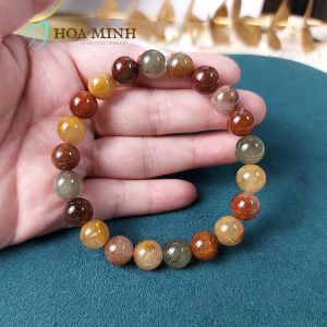 Vòng tay đá Thạch Anh Tóc tam tài size 9 li Thạch Anh Tóc Đỏ Thạch Anh Tóc Vàng Thạch Anh Tóc Xanh | Hoa Minh Gem