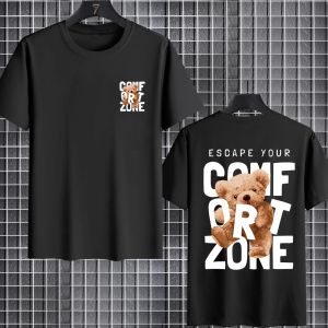 KAOS DISTRO  PRIA/WANITA LENGAN PENDEK COTTON COMBED 24s  BASIC T-SHIRT / COMFORT ZONE BEAR