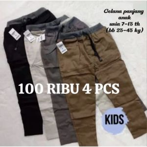 Celana Panjang Anak 100 RB Dapat 4 PCS Terlaris Umur 5-16 Tahun Bahan Premium