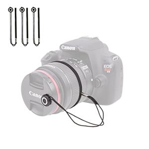 NOBLELYN 3Pcs Self Adhesive Camera Lens Cap Leash Universal Lightweight Lens Cap Holder  Durable Anti Lost Rope DSLR Camera