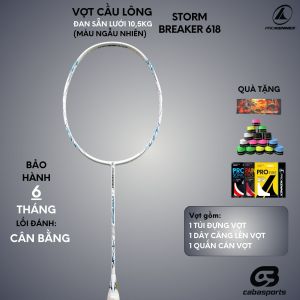 Vợt cầu lông ProKennex Storm Breaker 618 căng 10.5kg tặng túi đựng và quấn cán vợt cầu lông giá rẻ