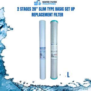 Water Filtration System Top Selling 2 Stages 20" Slim Type Basic Set Up Complete Set of Filter Replacement