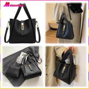 Solid Color Bucket Bag for Women Made of PU Leather Crossbody Bag for Work and Travel Practical Shoulder Bag with Spacious Design