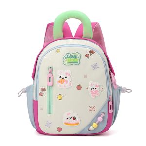 TEWUB Large Capacity Kids Backpack Animals Waterproof Color Block Backpack Cute Weight-reducing Lightweight School Bag for Kindergarten Children