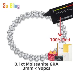 So-Bling Plata 925 Sterling Silver Tennis Bracelet D VVS1 Moissanite Bracelets with GRA for Man Womens Bracelets Luxury Jewelry