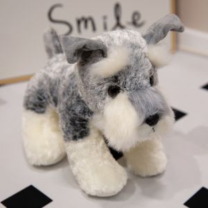 DYJJD Simulation Schnauzer Dog Plush Stuffed Animal 22/30/40CM Stuffed Puppy Doll Kids Children Home Decor Dog Plush Toys Boys Girls