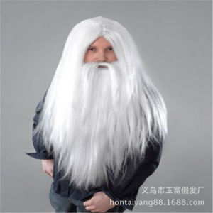 Christmas Santa Claus Beard Wig Halloween Old Man Wig Christmas Wig Beard Set Foreign Trade