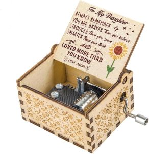 Music Gift for Wife - Romantic Birthday Valentine Anniversary Christmas to My Wife Gifts from Husband Boyfriend Love Women Girl Girlfriend Wooden Hand Crank Musical Play You are My Sunshine