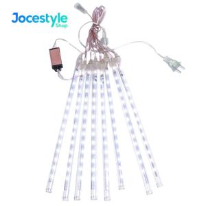 8PCS LED Meteor Shower Rain Lights Waterproof 30CM Dynamic Fairy String Lights for Festive and Party Decor