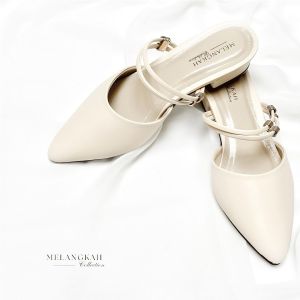 Melangkah Collection Zea Mules Wanita Hak 3cm Sandal Wanita Kekinian