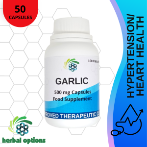 Garlic Capsules (50 & 100 Capsules) - 100% Organic Pure Natural Garlic Capsules - Garlic Capsules to reduce high blood pressure support liver health boost immune system - Premium Quality Garlic Capsules - No Approved Therapeutic Claims