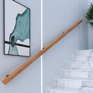 Stainless Steel Staircase Handrail Railings Against The Wall Indoor Kindergarten Children Elderly Safety Non-Slip Wooden Guardrails