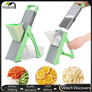 【Vodool】 Multifunctional Vegetable Cutter 304 Stainless Steel Wipe Silk Tool Anti-Slip Lemon Slicing Tool for Home Kitchen