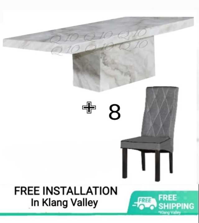 8 chairs marble dining table set