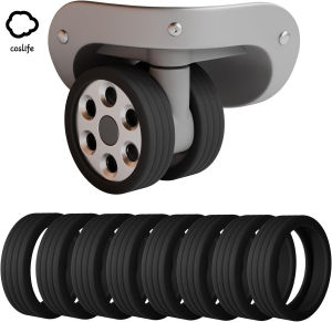 COSLIFE 8 Pack Silicone Quiet Protective Covers for Suitcase Wheels Luggage Wheel Protectors