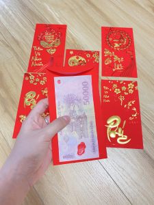 Combo 12 bao lì xì tết Xuân in ép kim vàng 3D cao cấp TV 2 - hàng có sẵn HCM