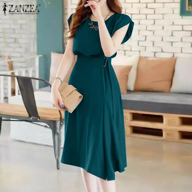 MOMONACO ZANZEA Women s Commute Party Club Midi Dresses Versatile Cap Sleeve Sundress 11 Lazada PH